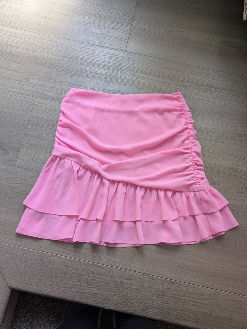 Hello Molly Pink Ruffled Mini Skirt